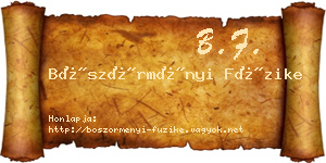 Böszörményi Füzike névjegykártya